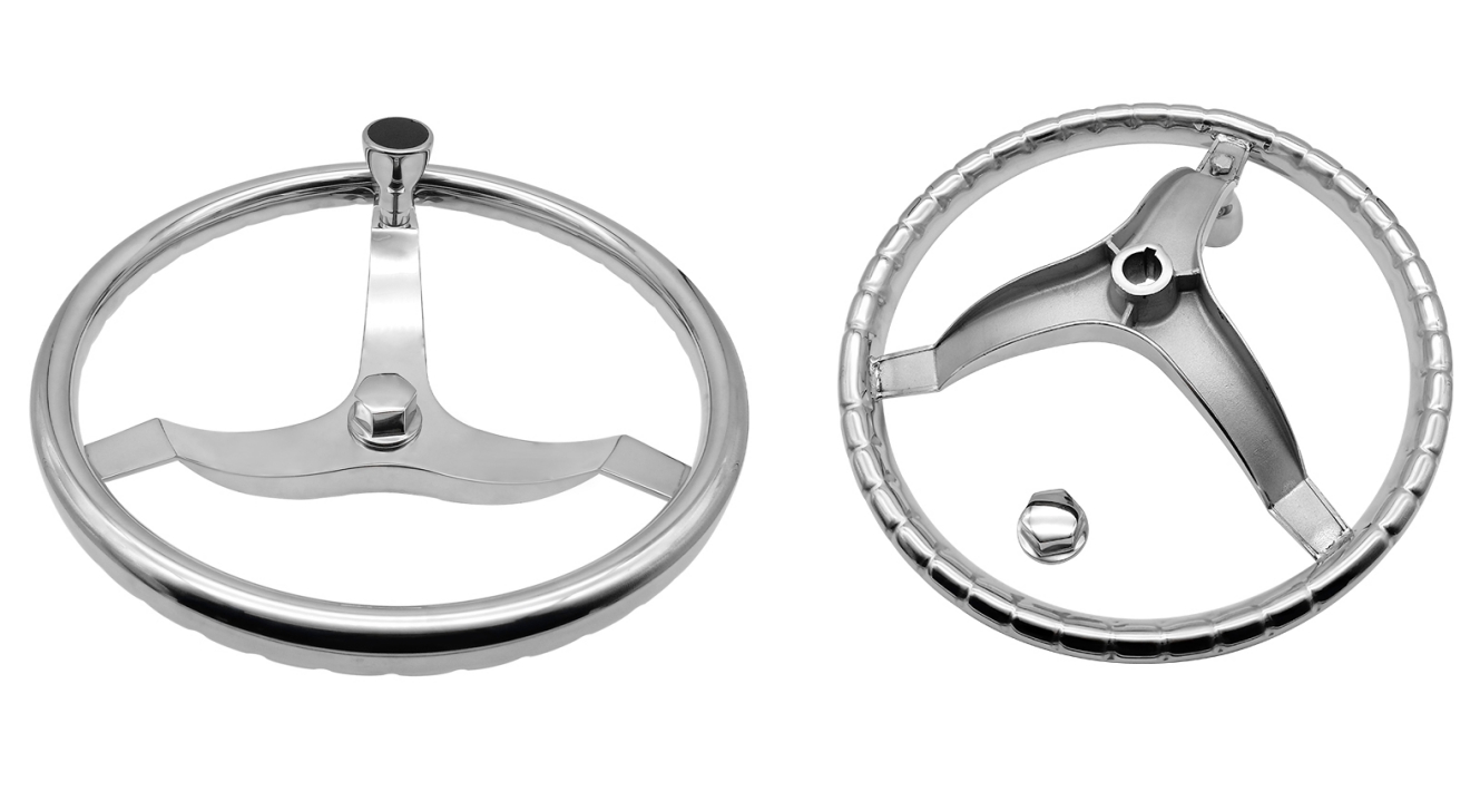 कालो घुमाईको साथ स्टेनलेस स्टील स्टील स्टीयन स्टीयन पा wheel ्ग्रा